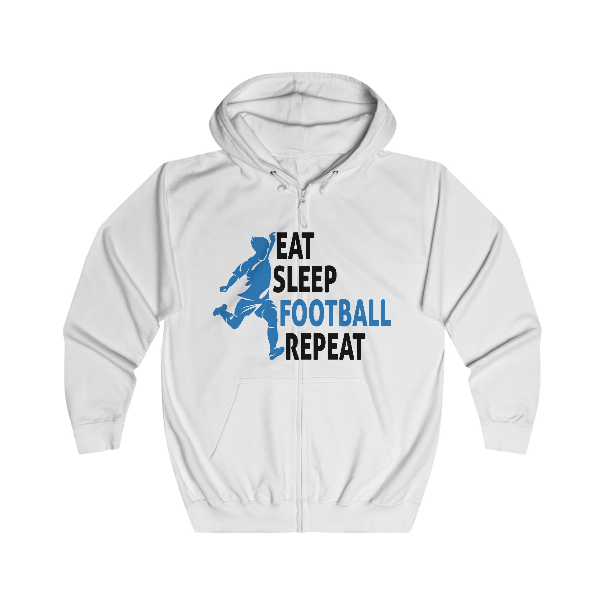 Football "Eat Sleep Football Repeat" Unisex Full Zip Hoodie