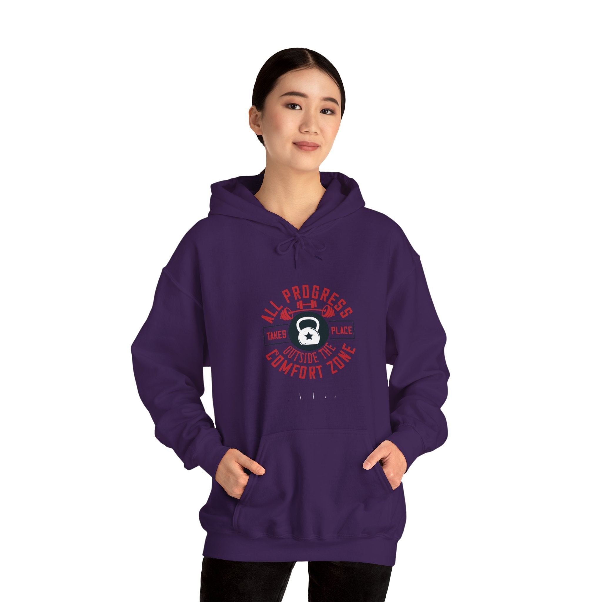 "All ProgressTakes Place Outside Of Comfort Zone" Unisex Heavy Blend™ Hooded Sweatshirt