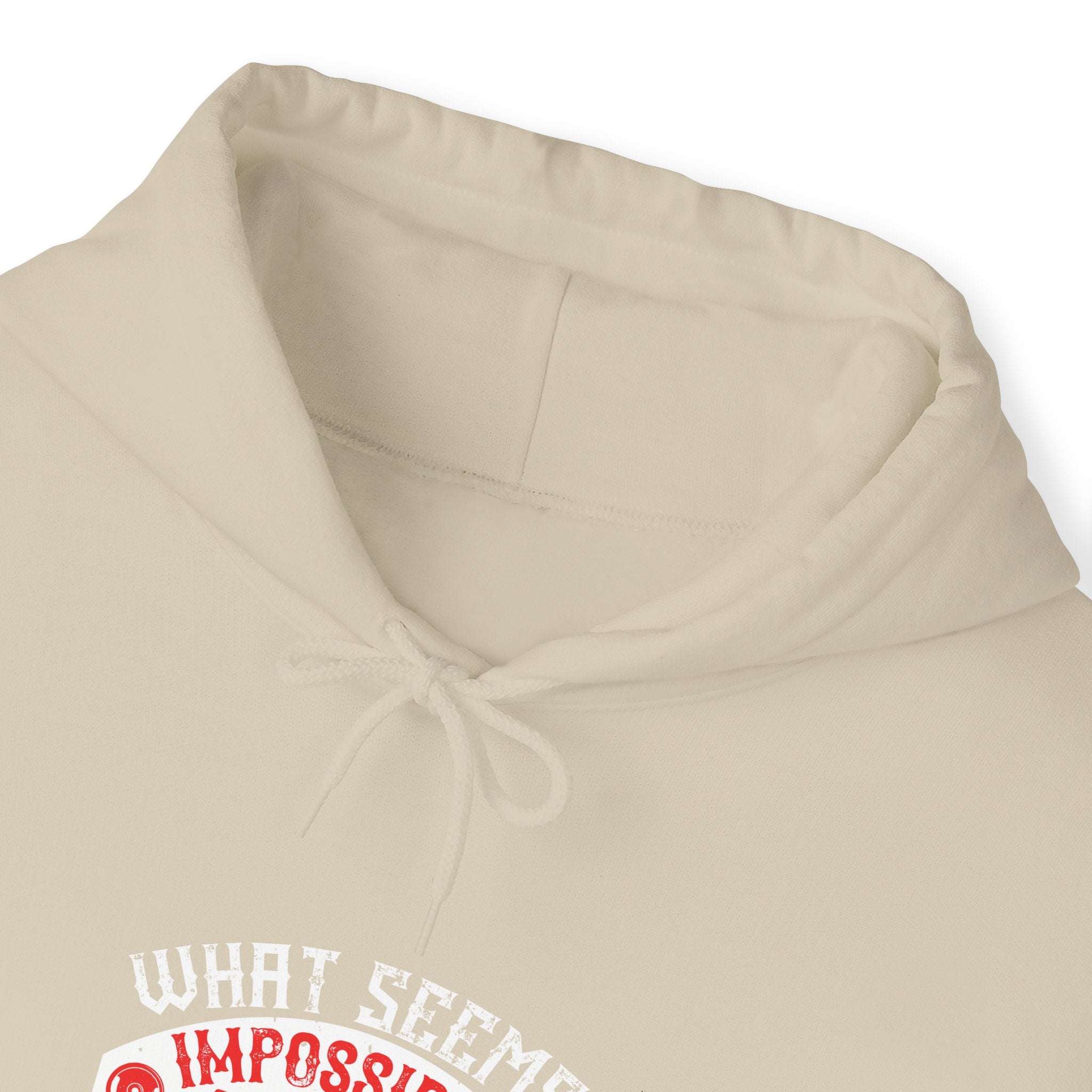 "What seems impossible today will one day become your warm-up" Unisex Heavy Blend™ Hooded Sweatshirt