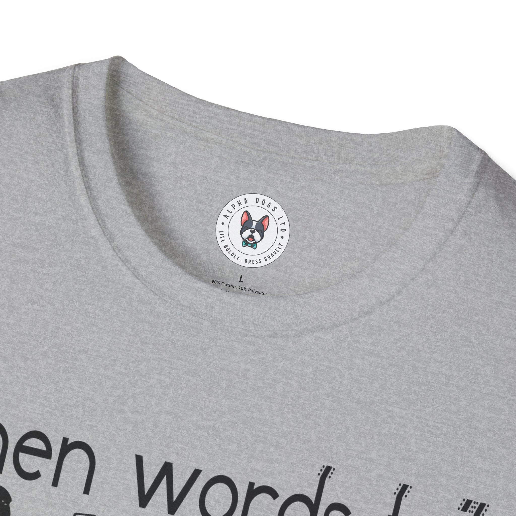 "When Words Fail Music Speaks" Unisex Soft style T-Shirt