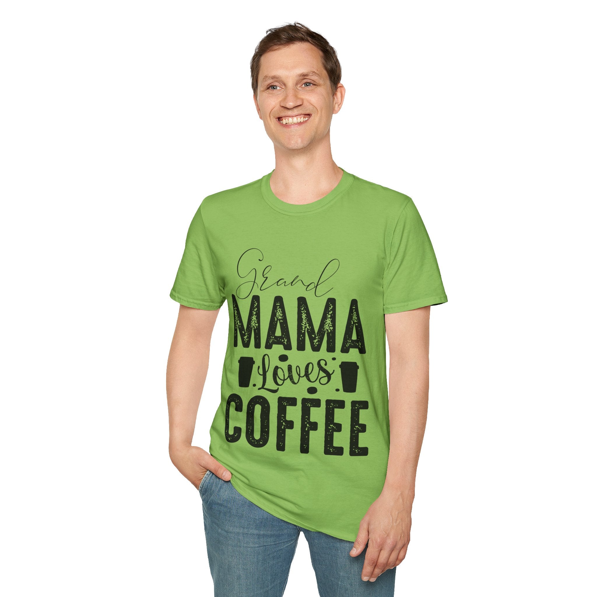 "GRAND MAMA LOVES COFFEE" Unisex Soft style T-Shirt