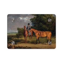 "A GROOM MOUNTED ON A CHESTNUT HUNTER, HE HOLDS A BAY HUNTER BY THE REINS" Acrylic Wall Art Panels