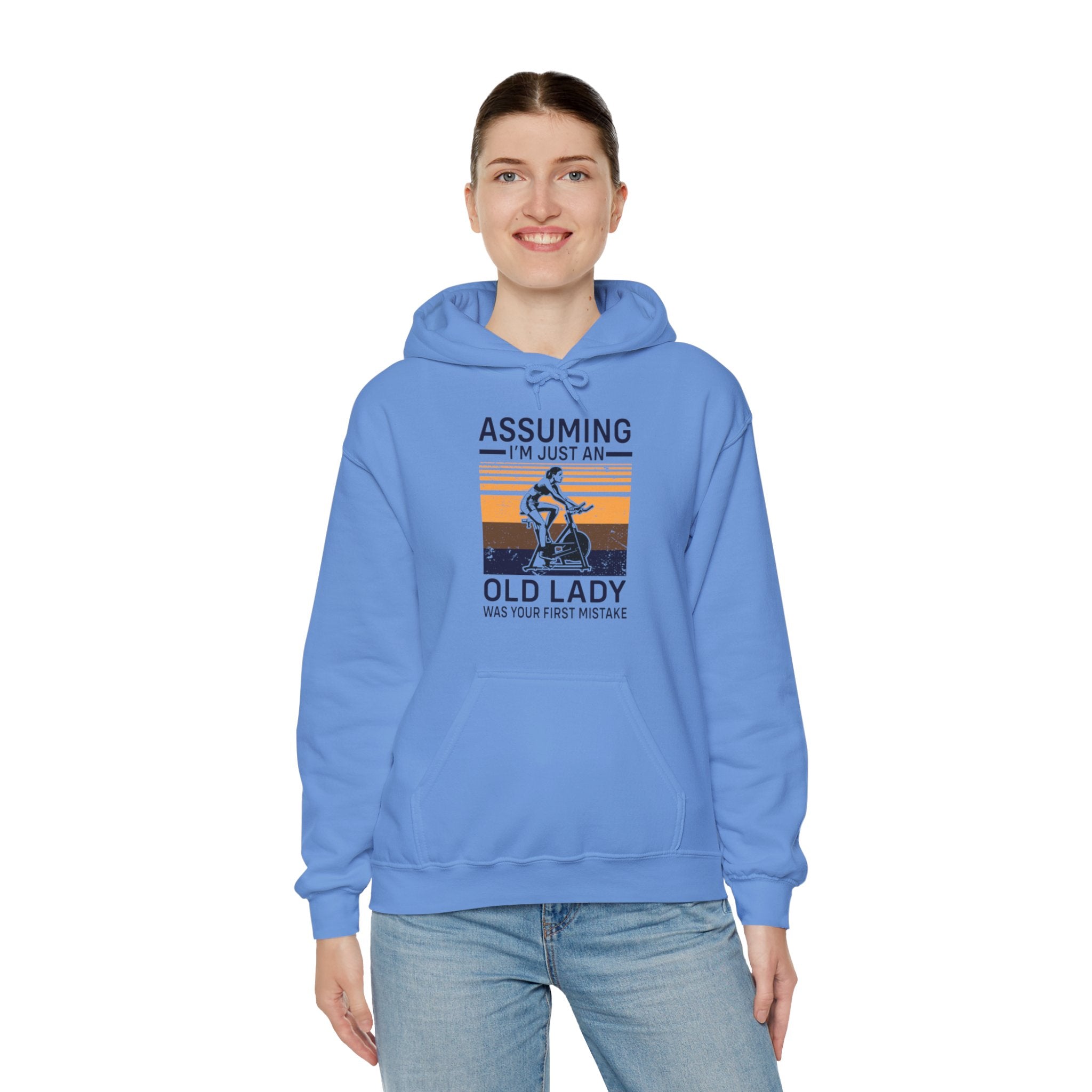 "Assuming I M Just An Old Lady Was Your First Mistake"  Unisex Heavy Blend™ Hooded Sweatshirt