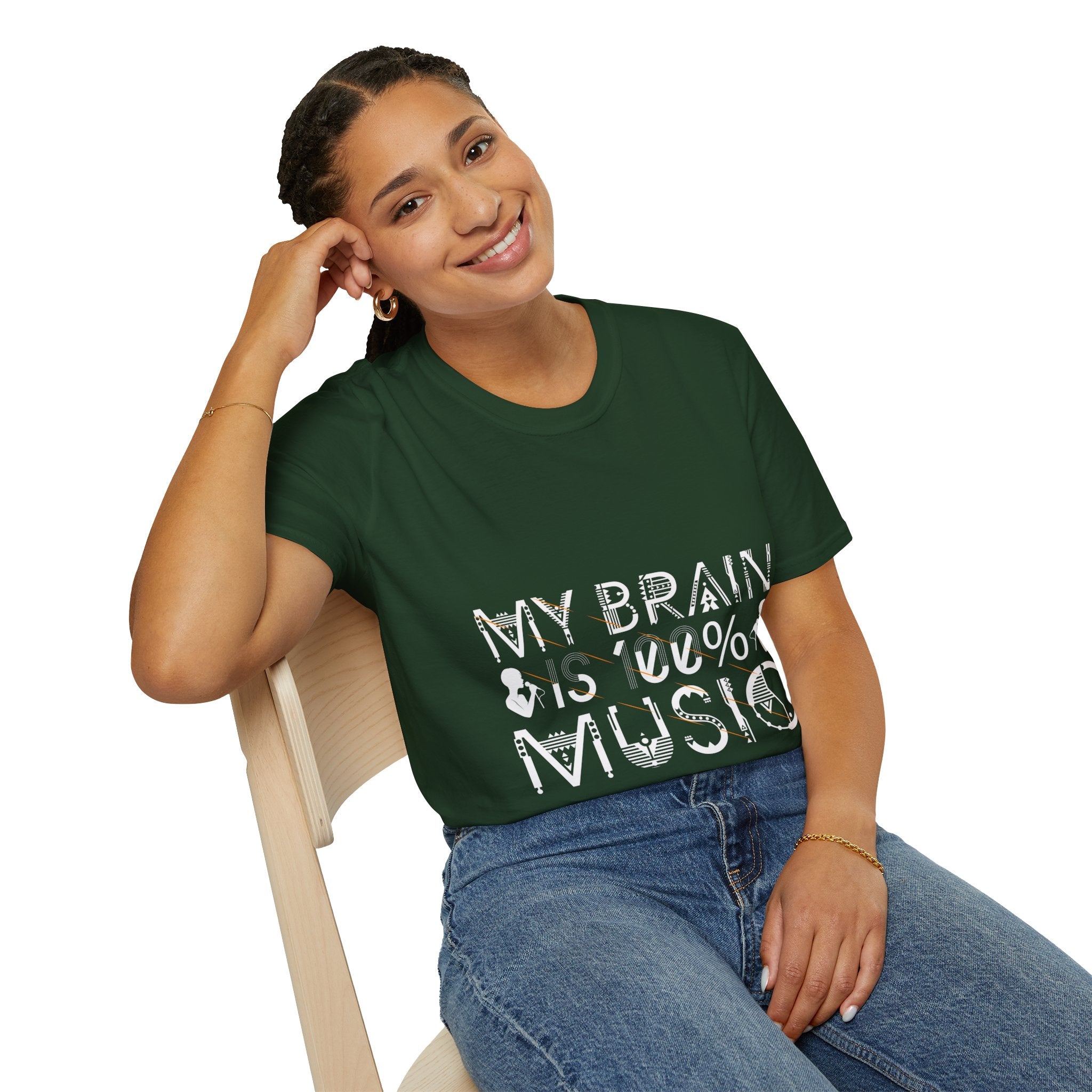 "My Brain Is 99% Music" Unisex Soft style T-Shirt