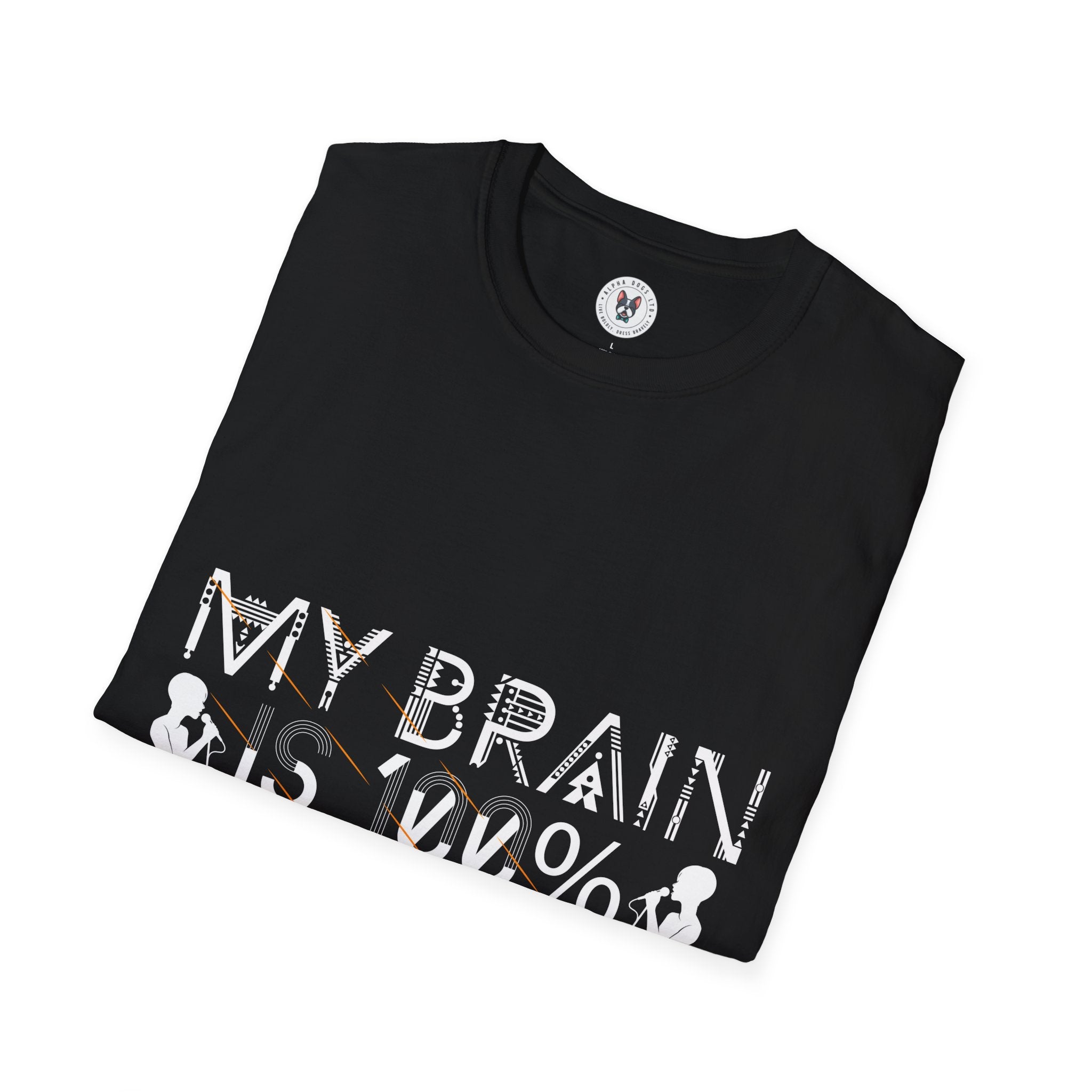 "My Brain Is 99% Music" Unisex Soft style T-Shirt