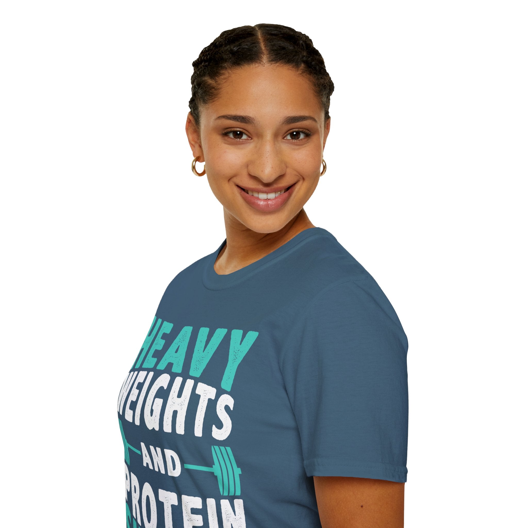 "Heavy Weights And Proteins Shakes" Unisex Soft Style T-Shirt