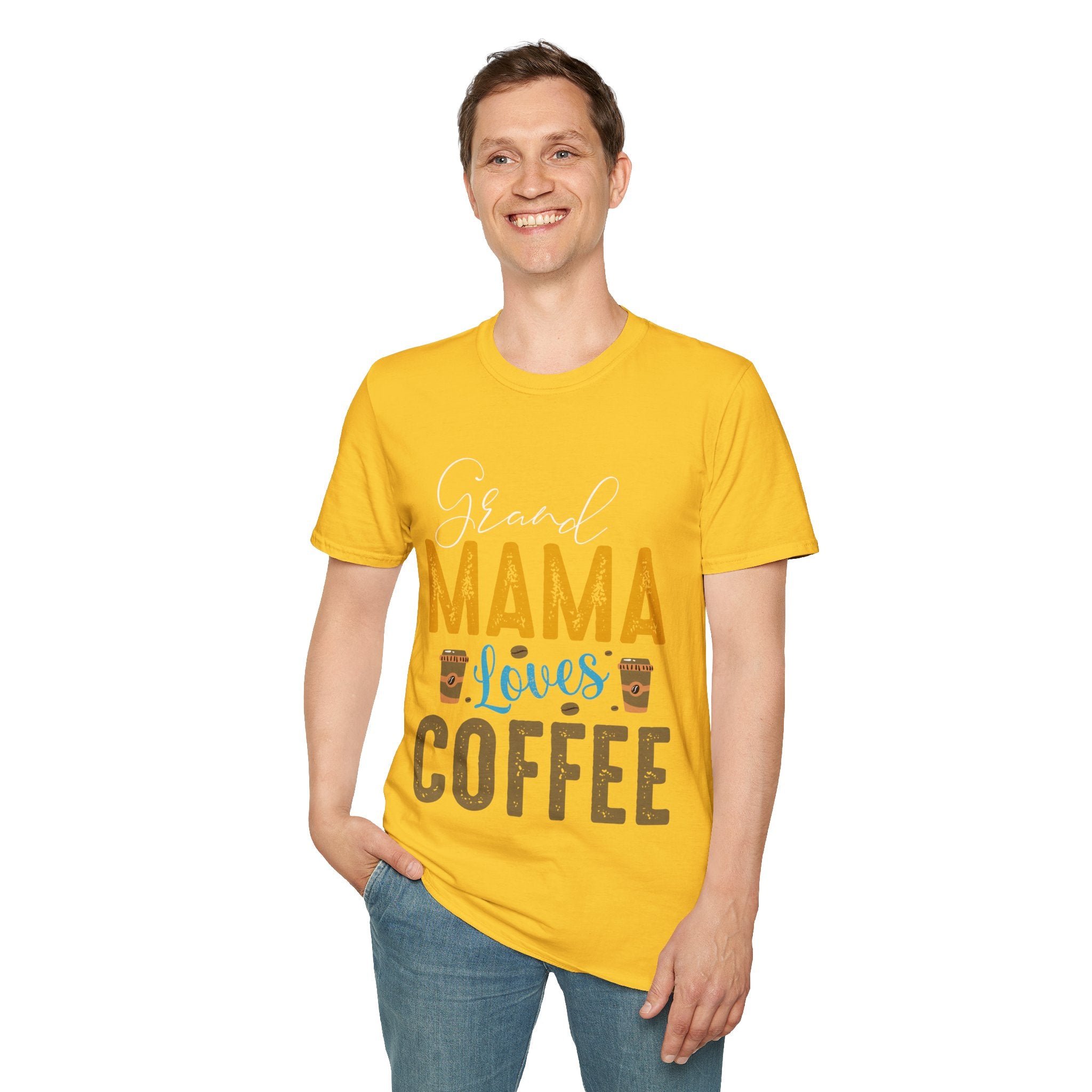 "GRAND MAMA LOVES COFFEE" Unisex Soft style T-Shirt