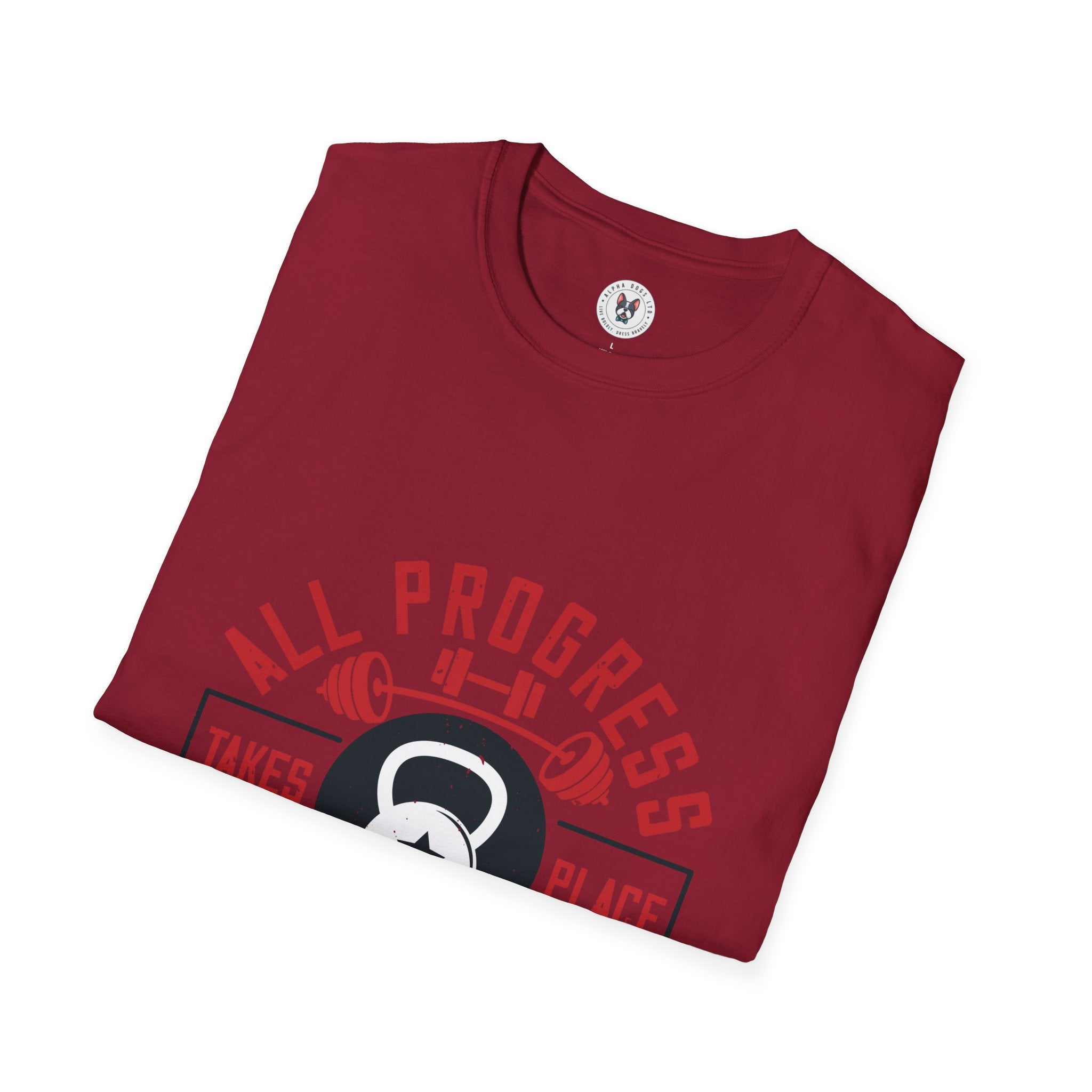 "All ProgressTakes Place Outside Of Comfort Zone" Unisex Soft style T-Shirt