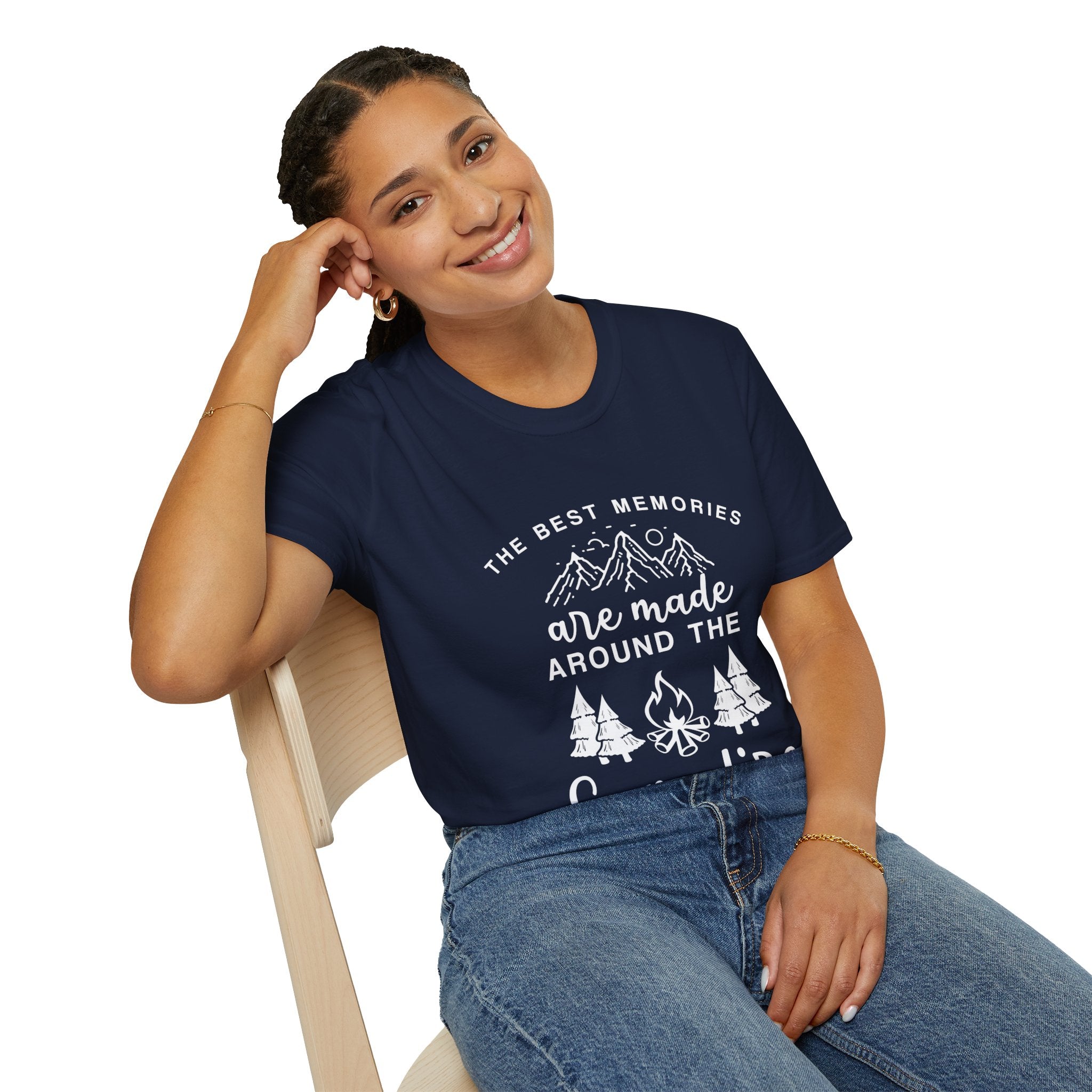 "Best Memories Are Made Around Campfire" Unisex Soft Style T-Shirt