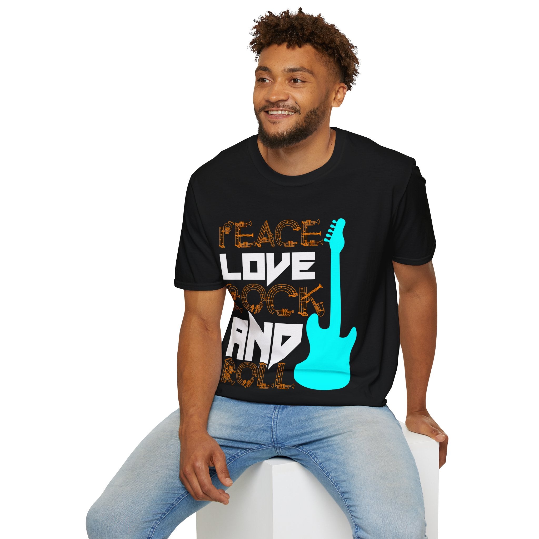 "Peace Love Rock And Roll"  Unisex Soft style T-Shirt