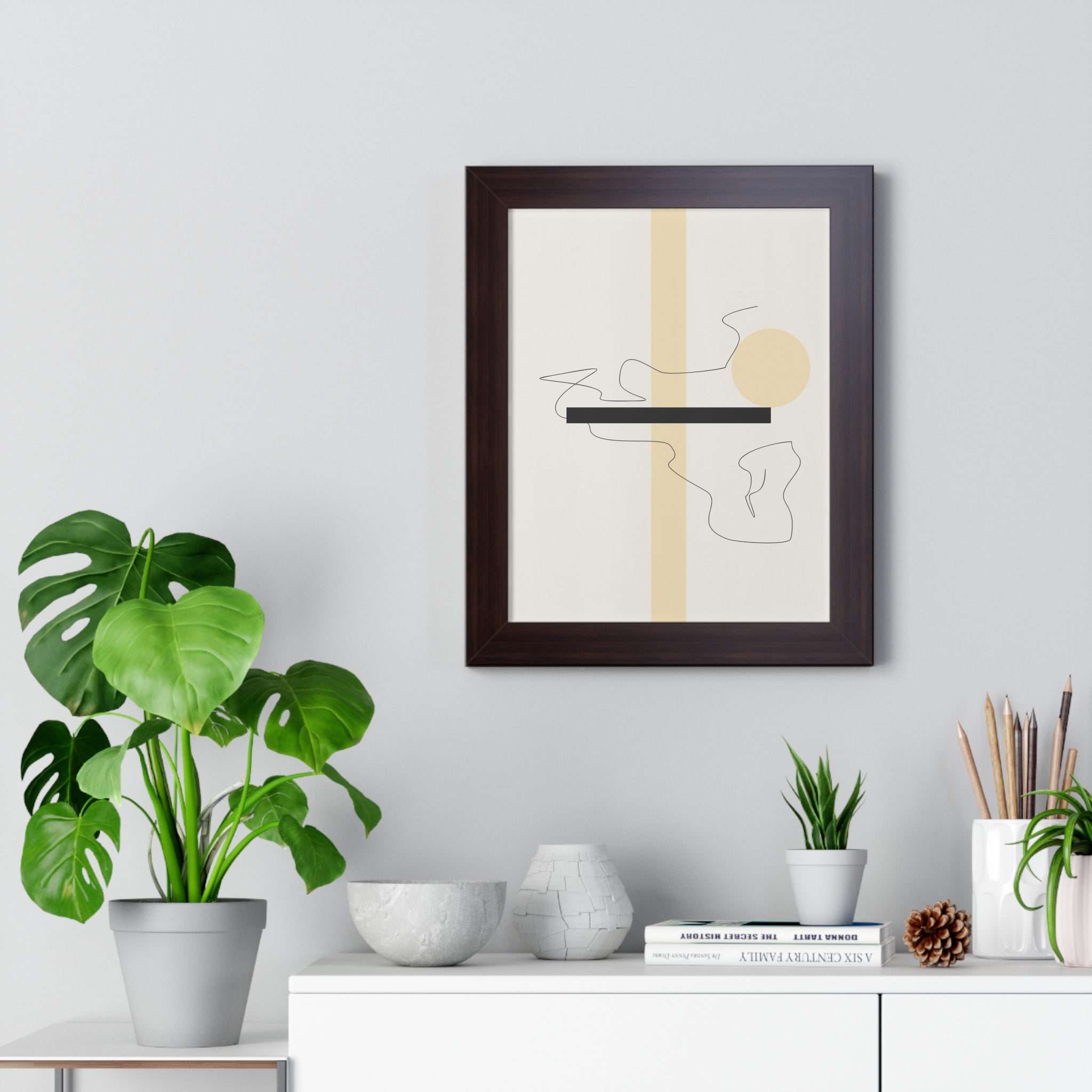 "ABSTRACT NEUTRAL" Framed Vertical Poster