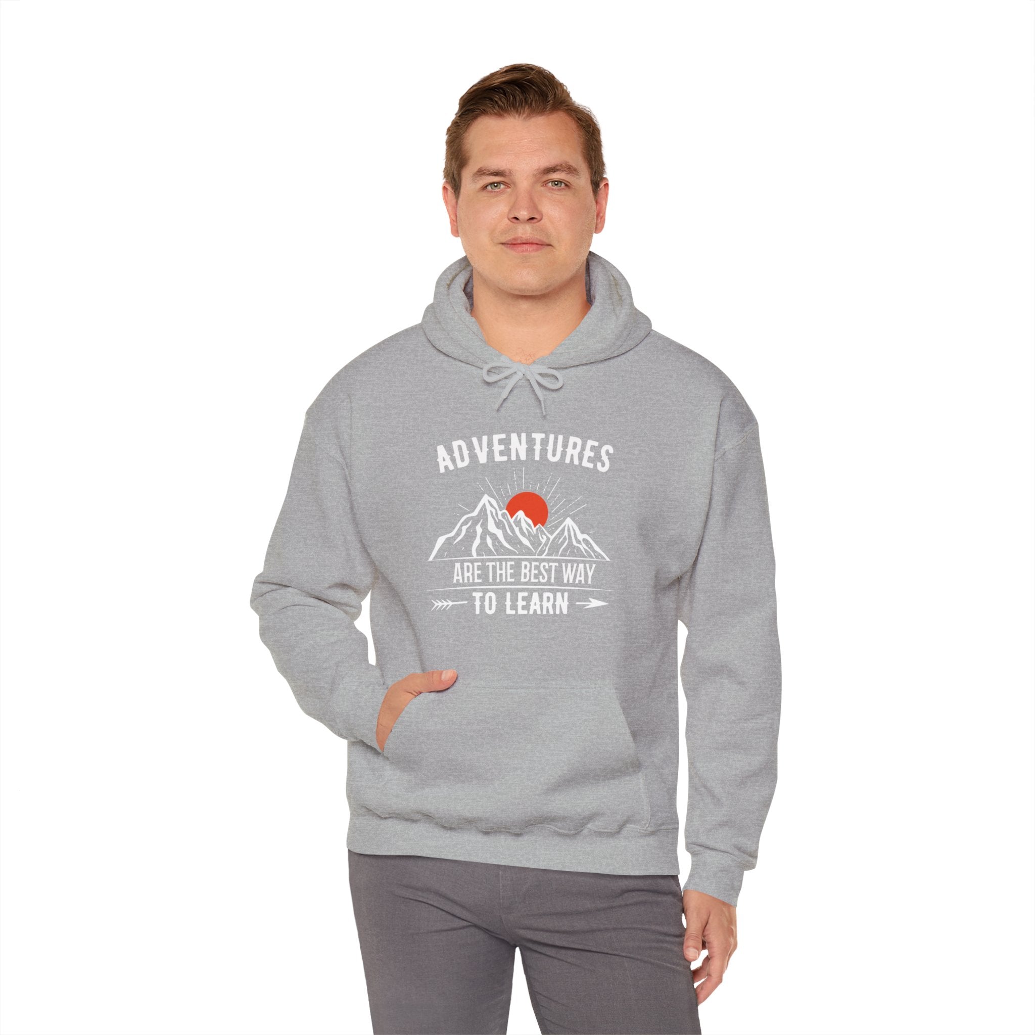 "Adventures Are The Best Way To Learn" Unisex Heavy Blend™ Hooded Sweatshirt