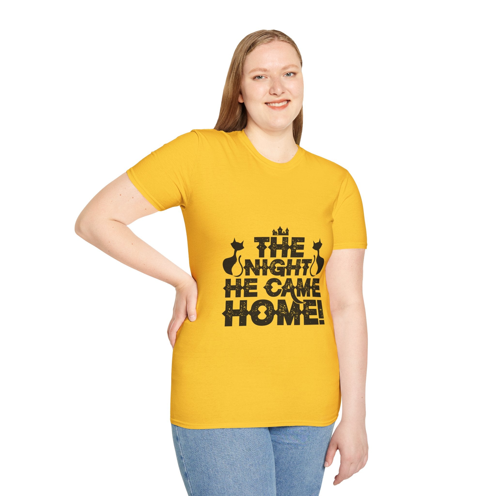 "THE NIGHT HE CAME HOME" Unisex Soft style T-Shirt