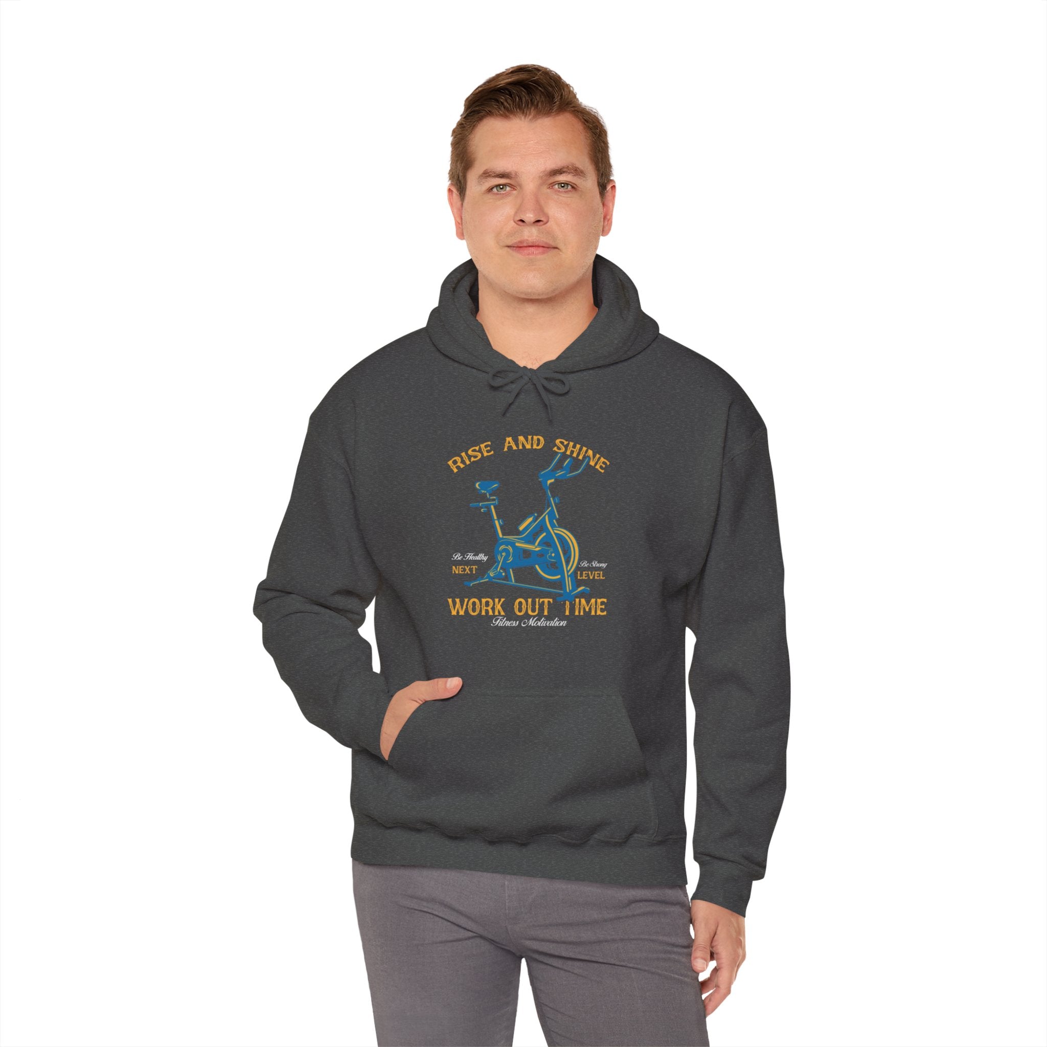 "Rise And Shine Workout Time" Unisex Heavy Blend™ Hooded Sweatshirt