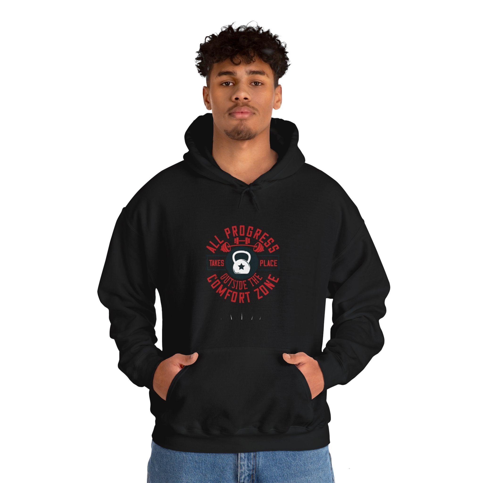 "All ProgressTakes Place Outside Of Comfort Zone" Unisex Heavy Blend™ Hooded Sweatshirt