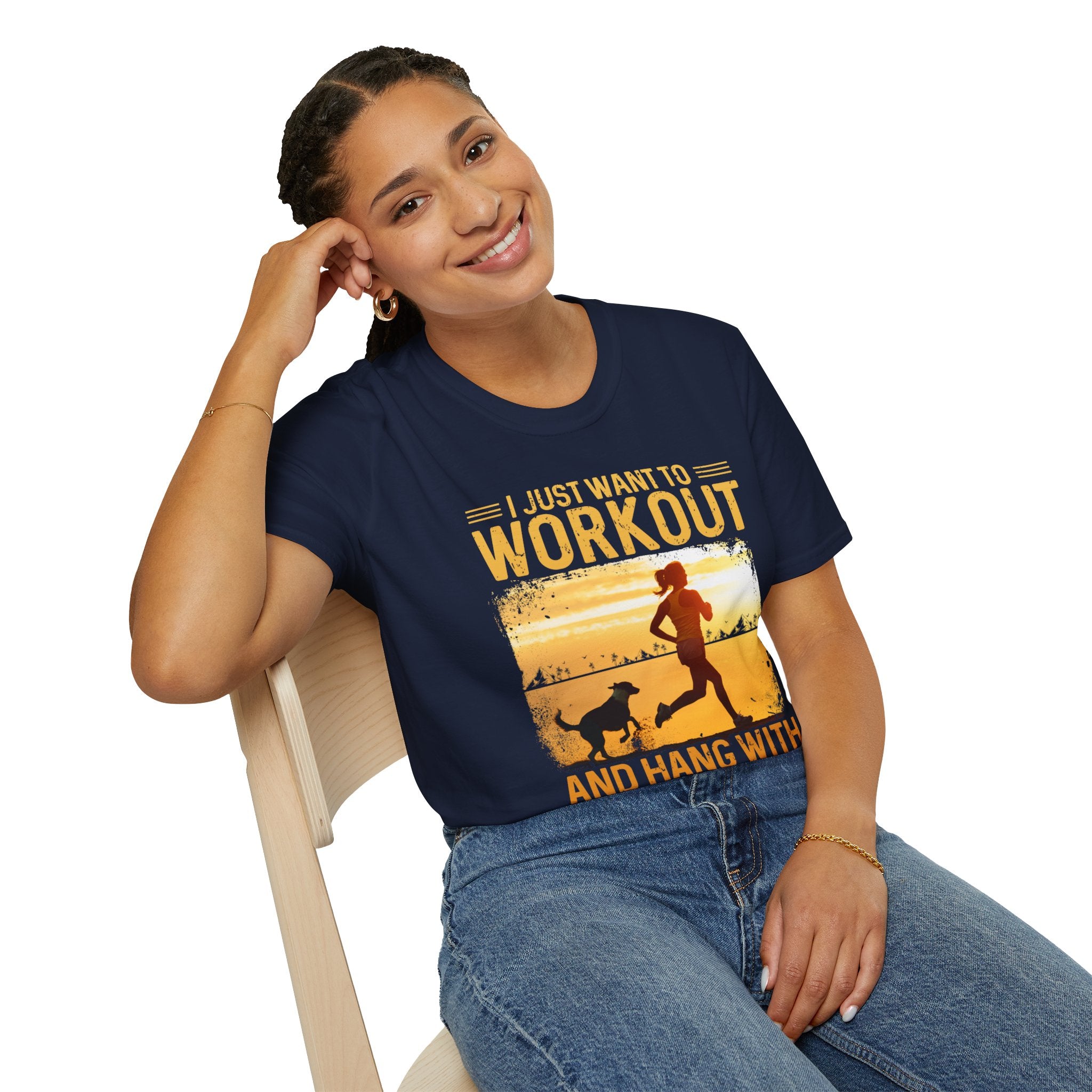 "I Just Want To Workout And Hang With My Dog" Unisex Soft style T-Shirt