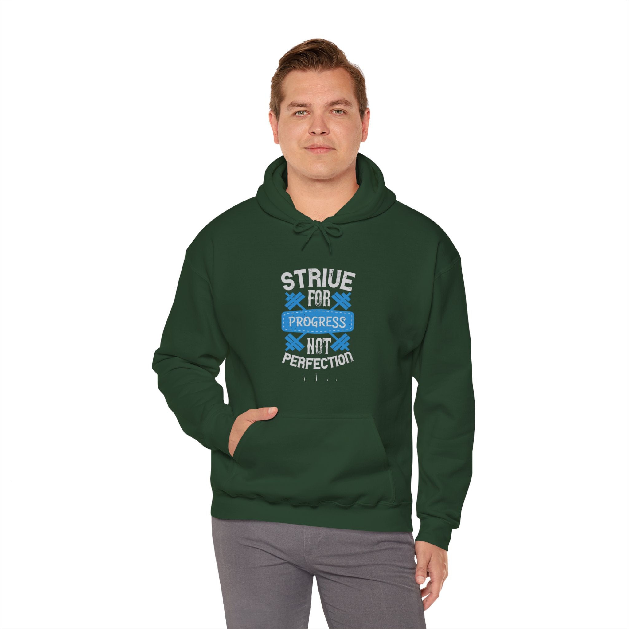 "Strive For Progress Not Perfection" Unisex Heavy Blend™ Hooded Sweatshirt