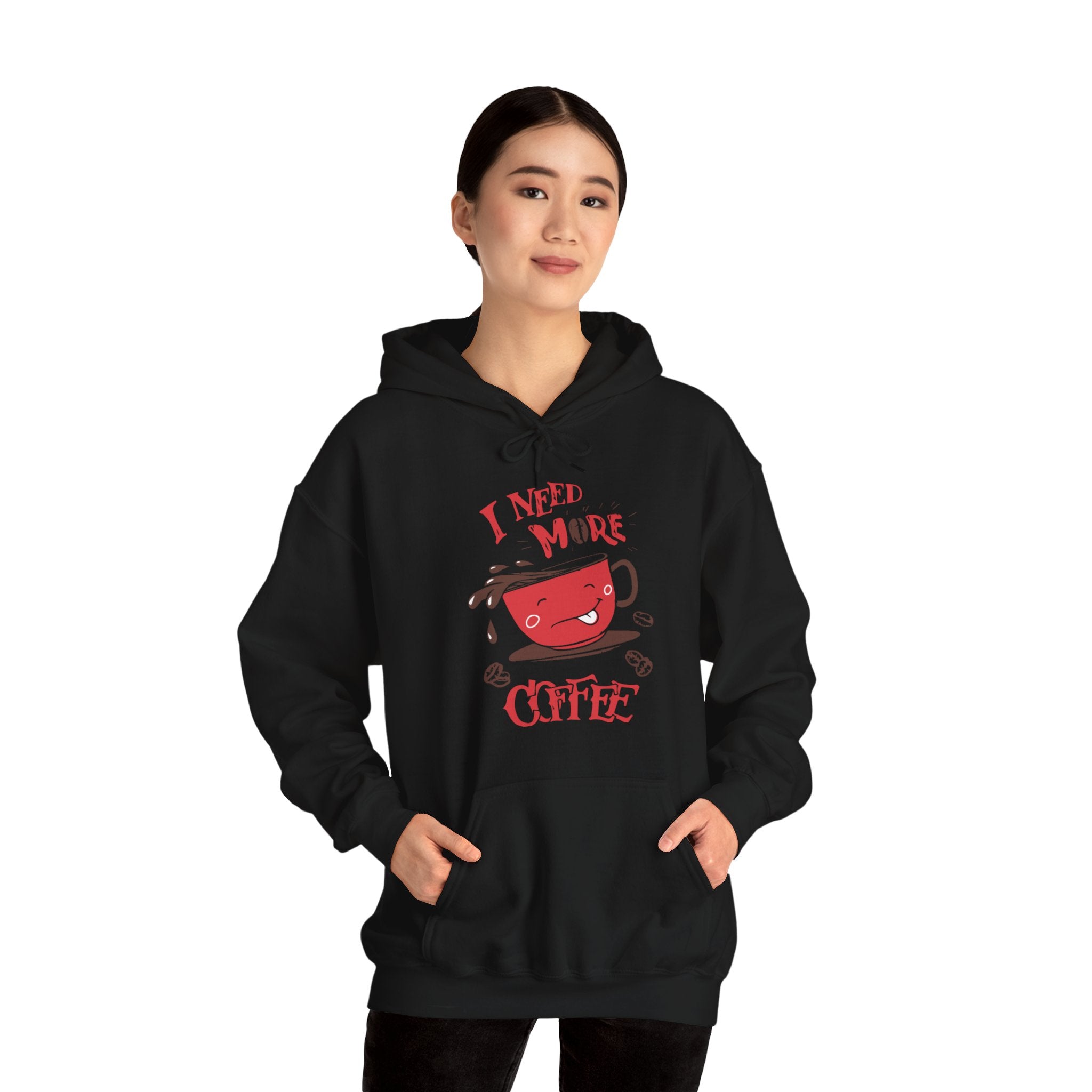 "I NEED MORE COFFEE" Unisex Heavy Blend™ Hooded Sweatshirt