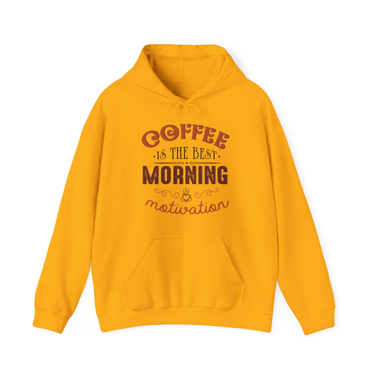 "COFFEE IS THE BEST MORNING MOTIVATION" Unisex Heavy Blend™ Hooded Sweatshirt