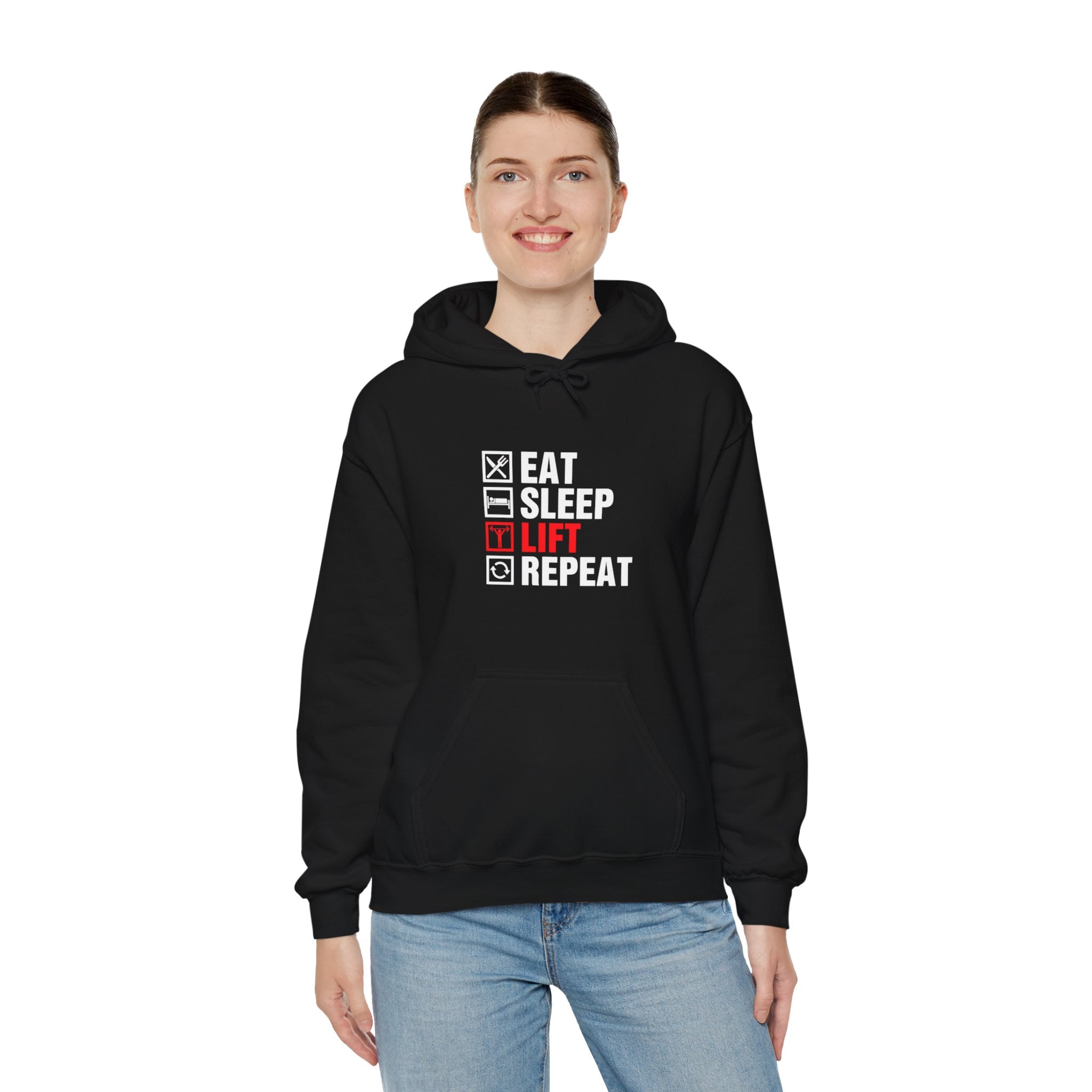 "Eat Sleep Lift Repeat" Unisex Heavy Blend™ Hooded Sweatshirt