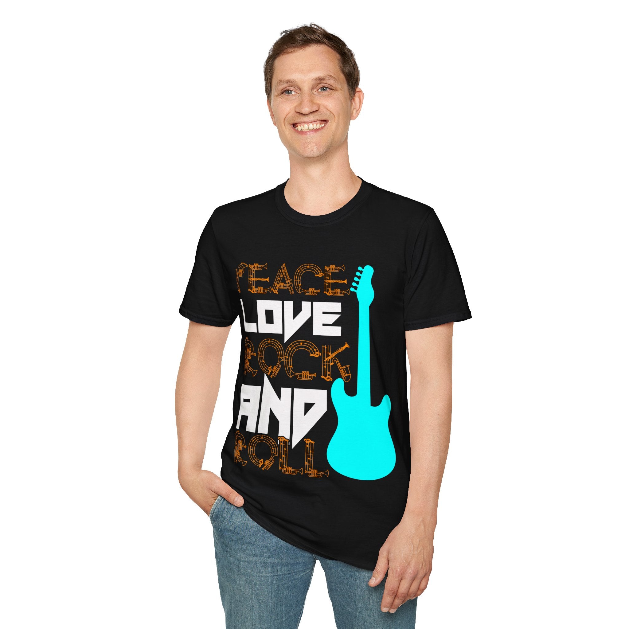 "Peace Love Rock And Roll"  Unisex Soft style T-Shirt