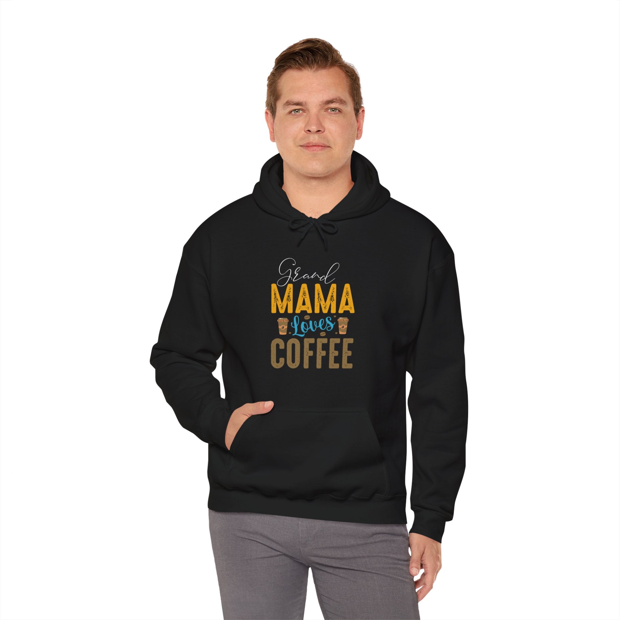 "GRAND MAMA LOVES COFFEE" Unisex Heavy Blend™ Hooded Sweatshirt