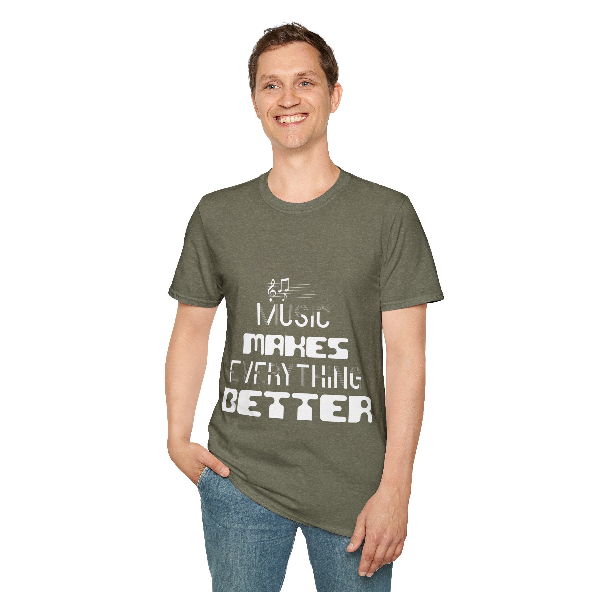 "Music Makes Everything Better"  Unisex Soft style T-Shirt