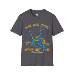 "Rise And Shine Workout Time" Unisex Soft style T-Shirt