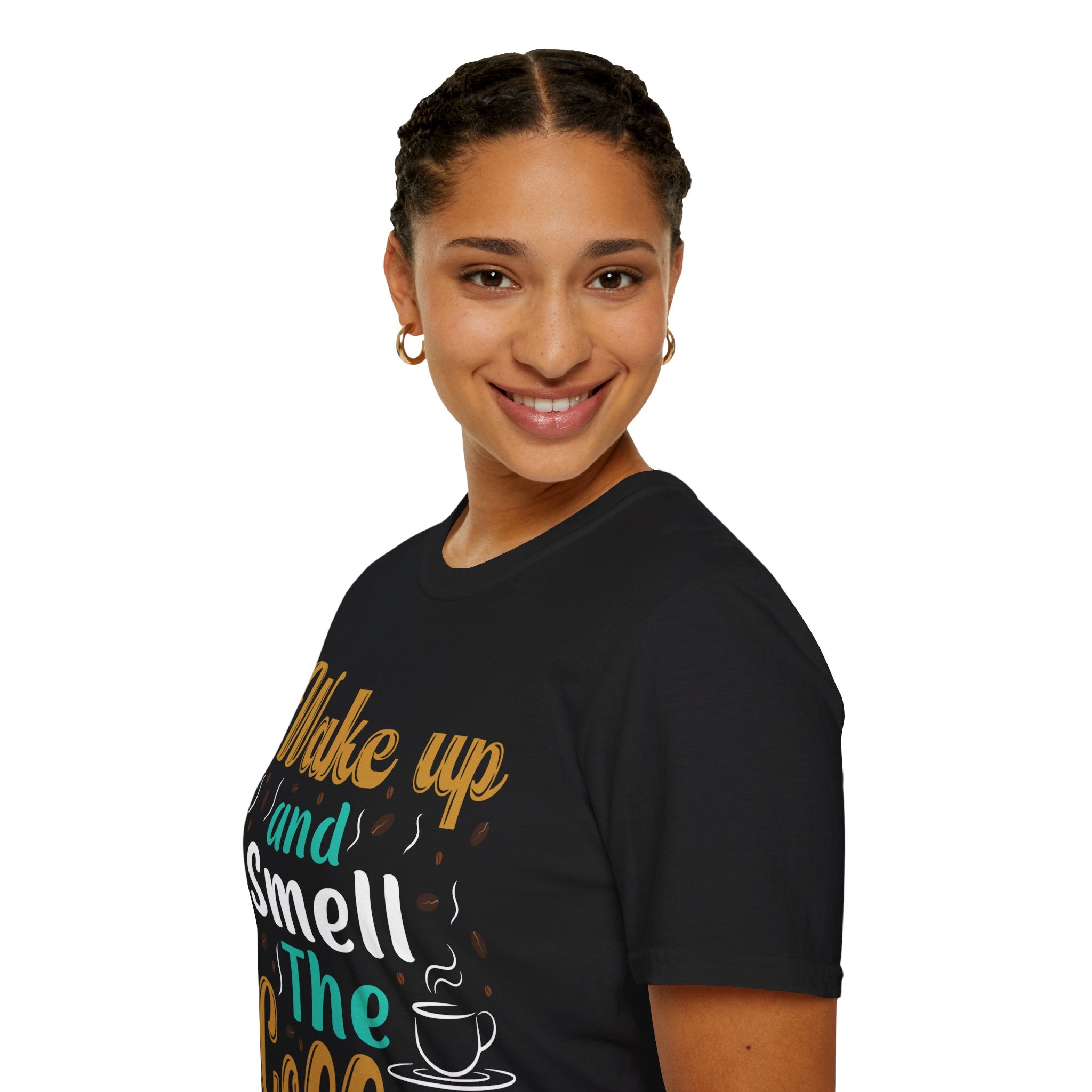 "WAKE UP AND SMELL THE COFFEE" Unisex Soft style T-Shirt