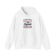 "AMERICAN CLASSIC VINTAGE TRUCK ESTABLISHED SINCE 1938 GARAGE CO. SERVICE & REPAIR ORIGINAL SPARE PARTS AUTHENTIC HANDCRAFTED" Unisex Heavy Blend™ Hooded Sweatshirt