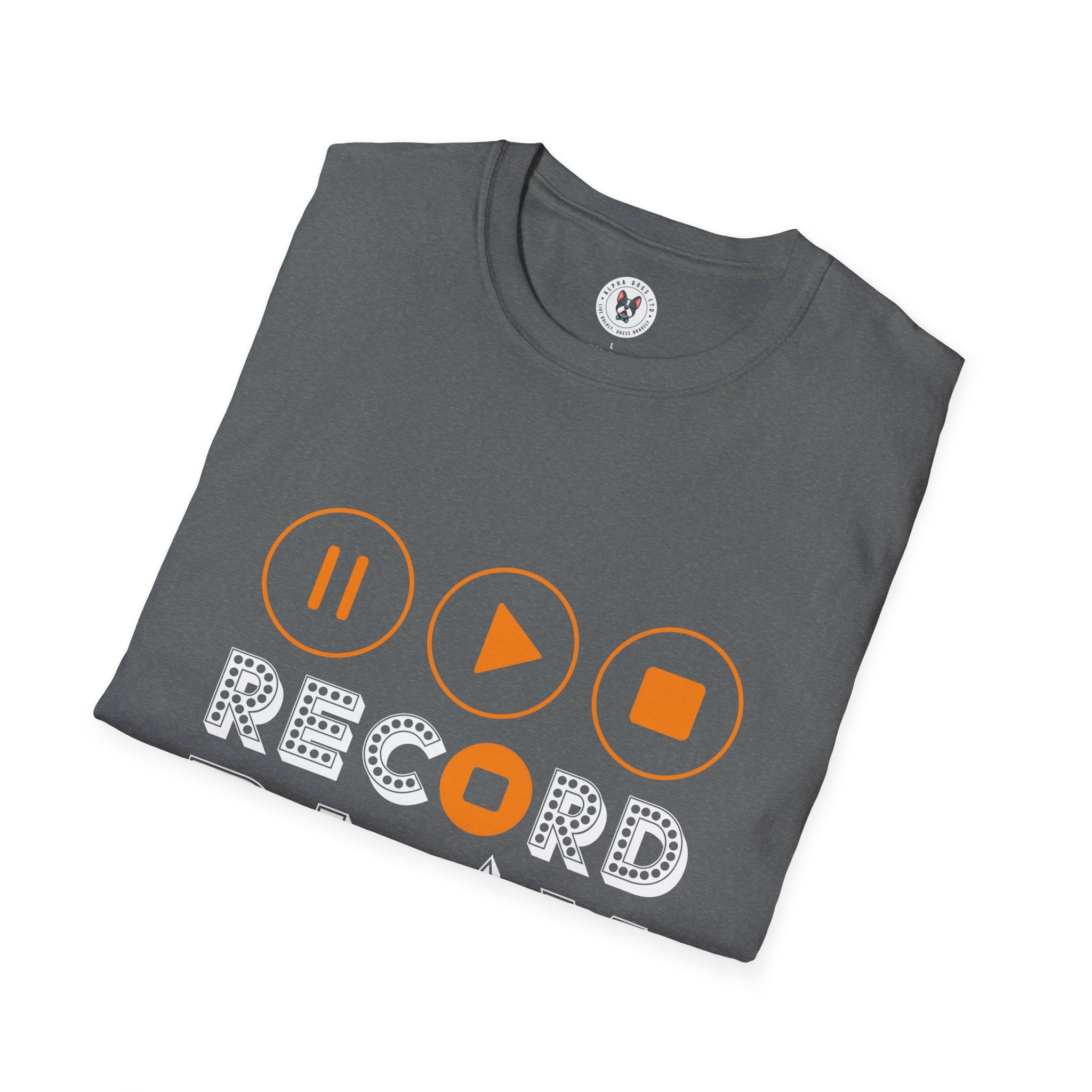 "Record Play Pause" Unisex Soft style T-Shirt