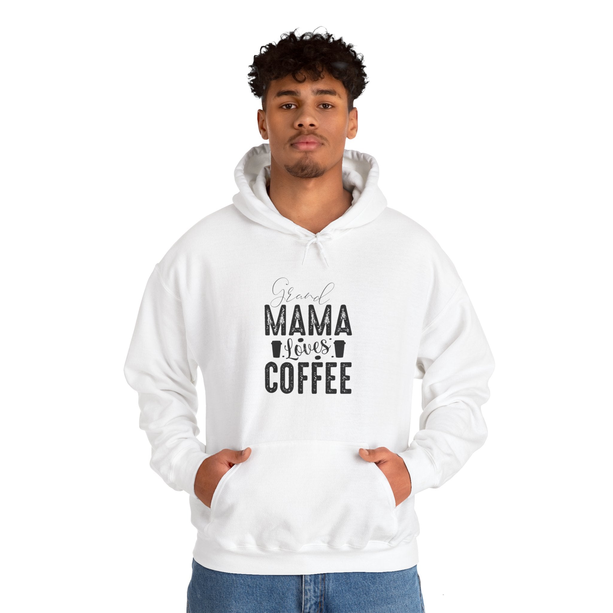 "GRAND MAMA LOVES COFFEE" Unisex Heavy Blend™ Hooded Sweatshirt