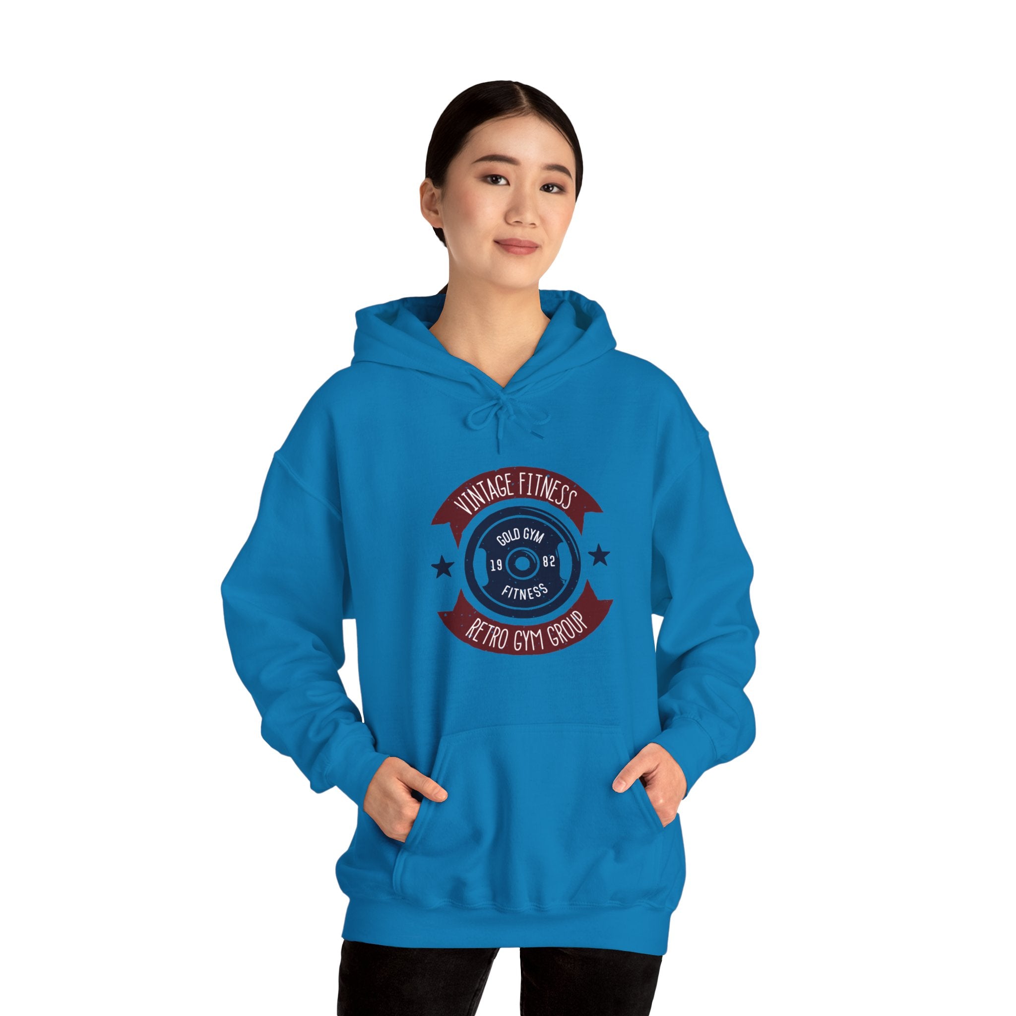 "Vintage Fitness Retro Gym Group" Unisex Heavy Blend™ Hooded Sweatshirt