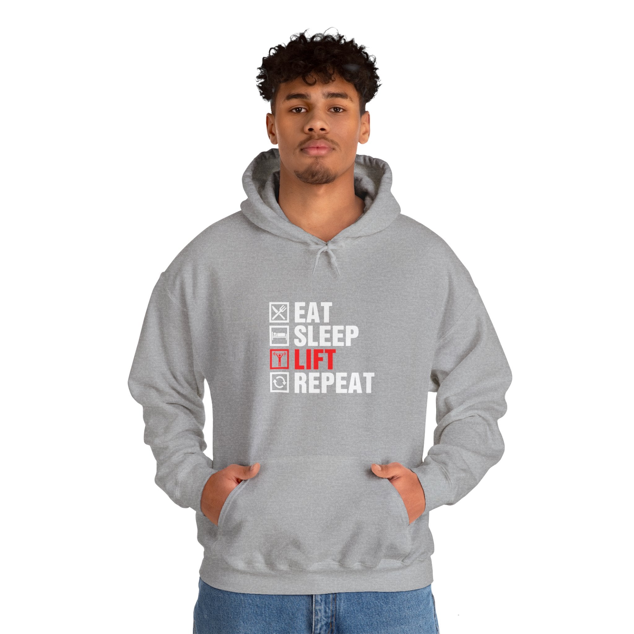 "Eat Sleep Lift Repeat" Unisex Heavy Blend™ Hooded Sweatshirt