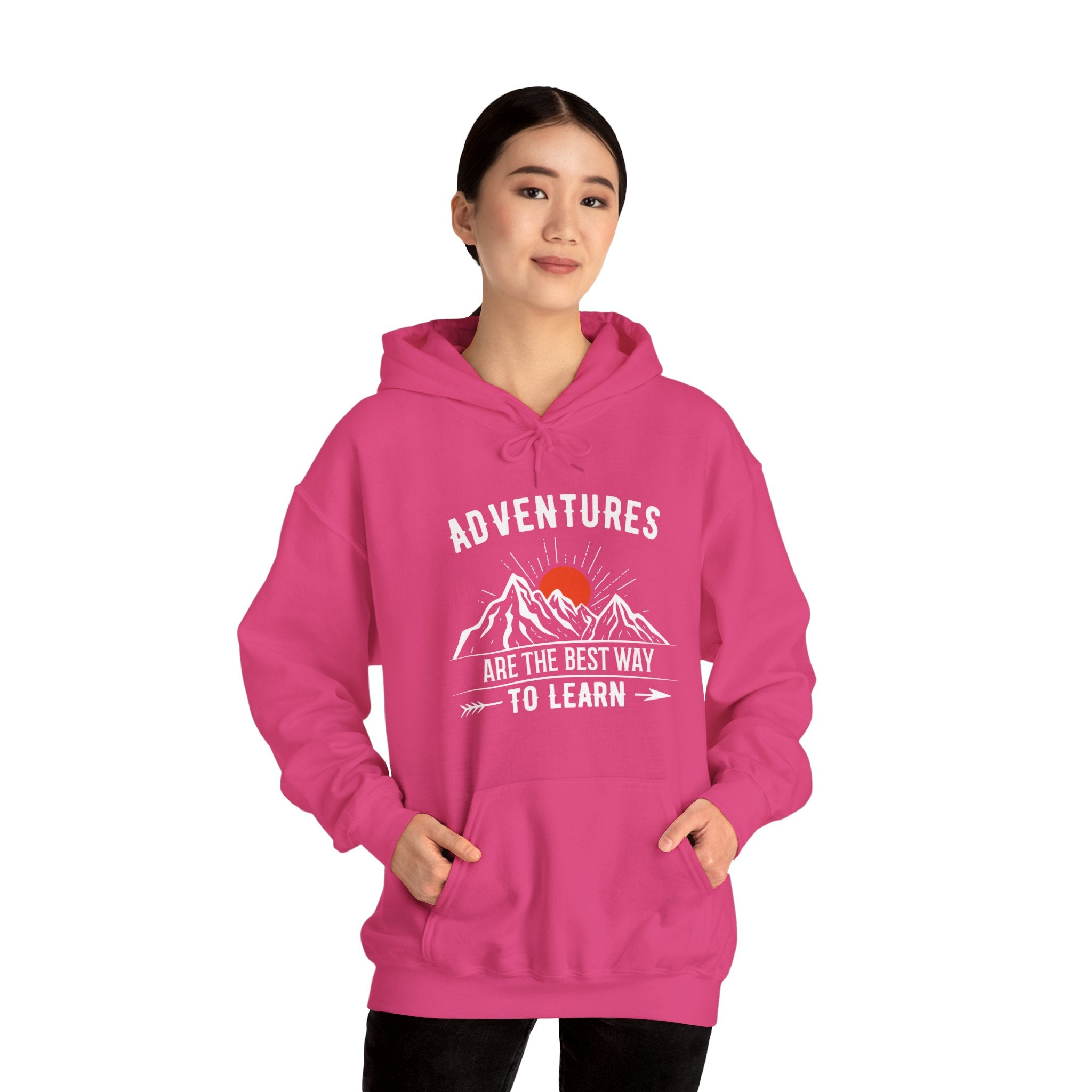 "Adventures Are The Best Way To Learn" Unisex Heavy Blend™ Hooded Sweatshirt