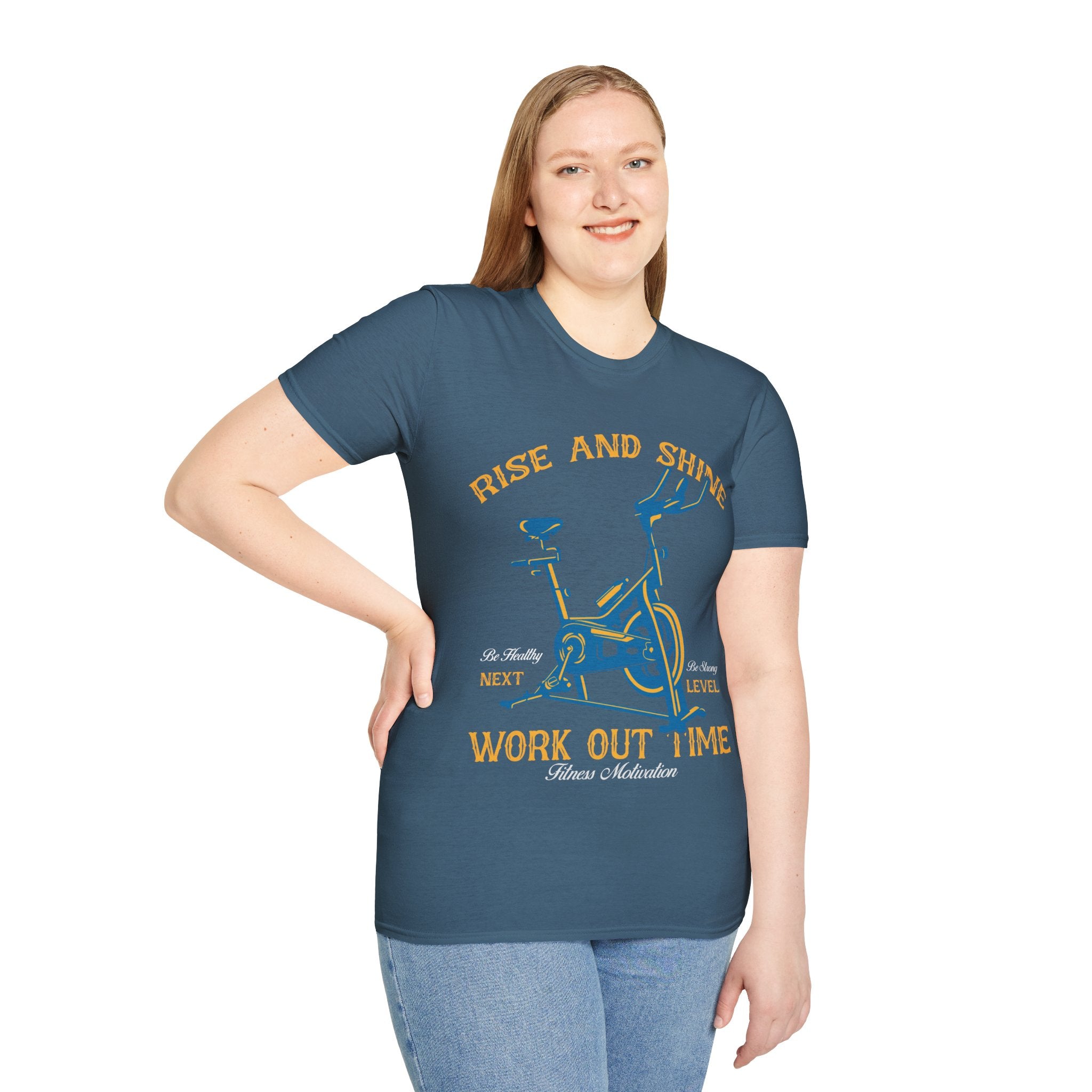 "Rise And Shine Workout Time" Unisex Soft style T-Shirt