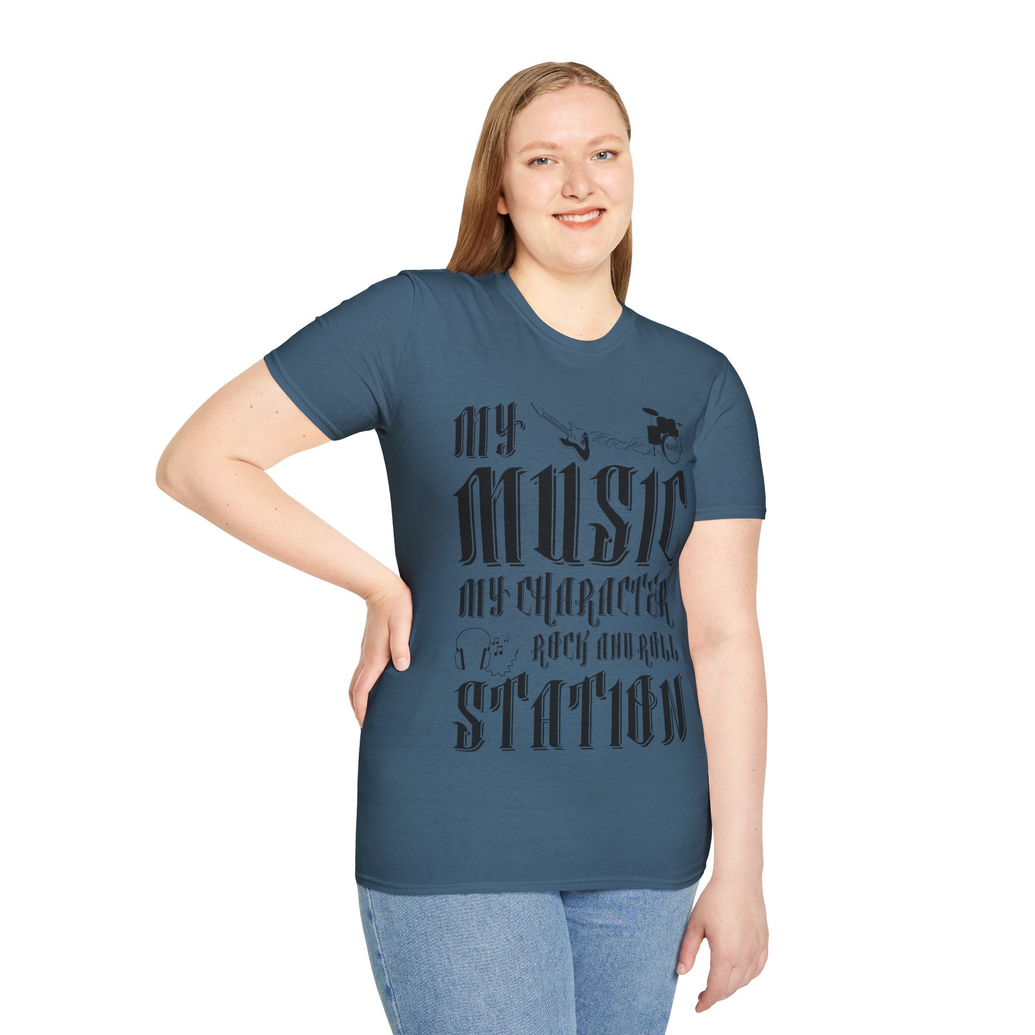 "My Music My Character Rock And Roll Station" Unisex Soft style T-Shirt