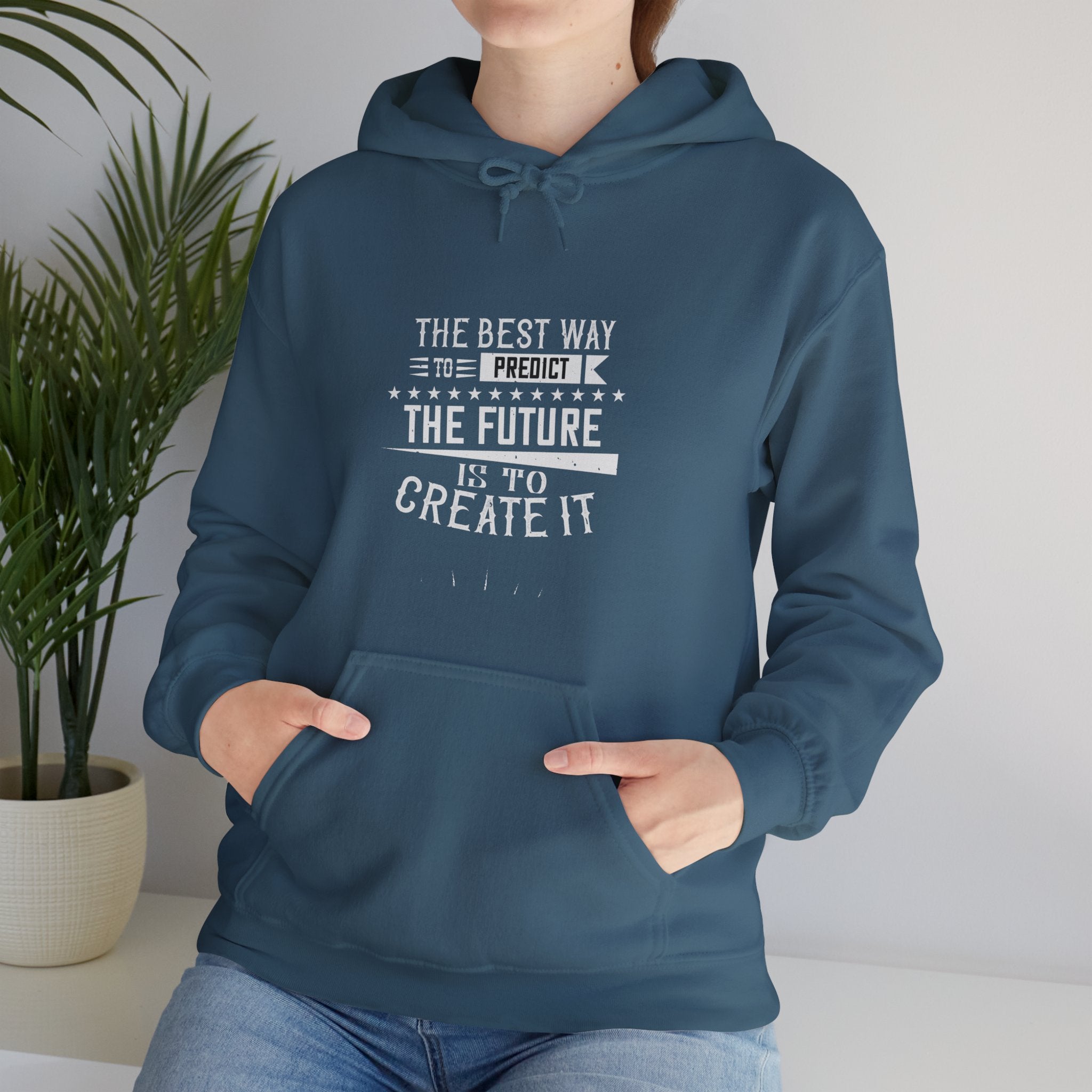 "The best way to predict the future is to create it" Unisex Heavy Blend™ Hooded Sweatshirt