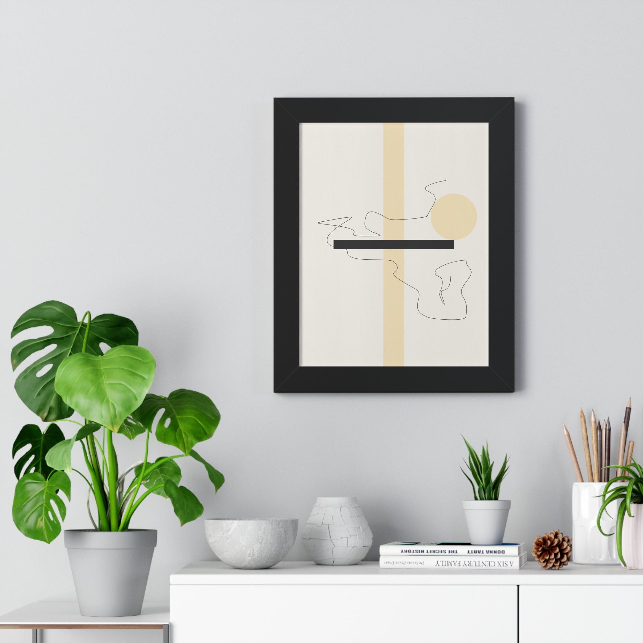 "ABSTRACT NEUTRAL" Framed Vertical Poster