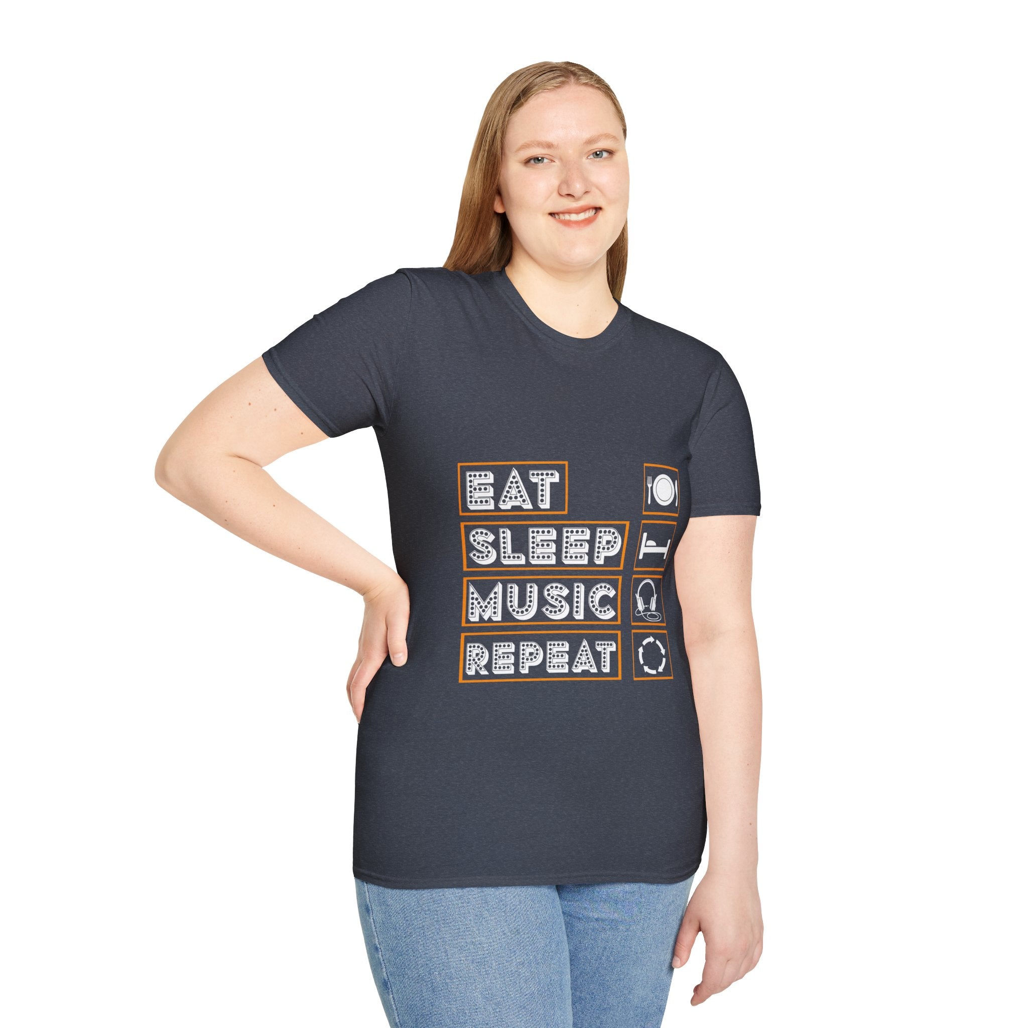 "Eat Sleep Music Repeat" Unisex Soft style T-Shirt