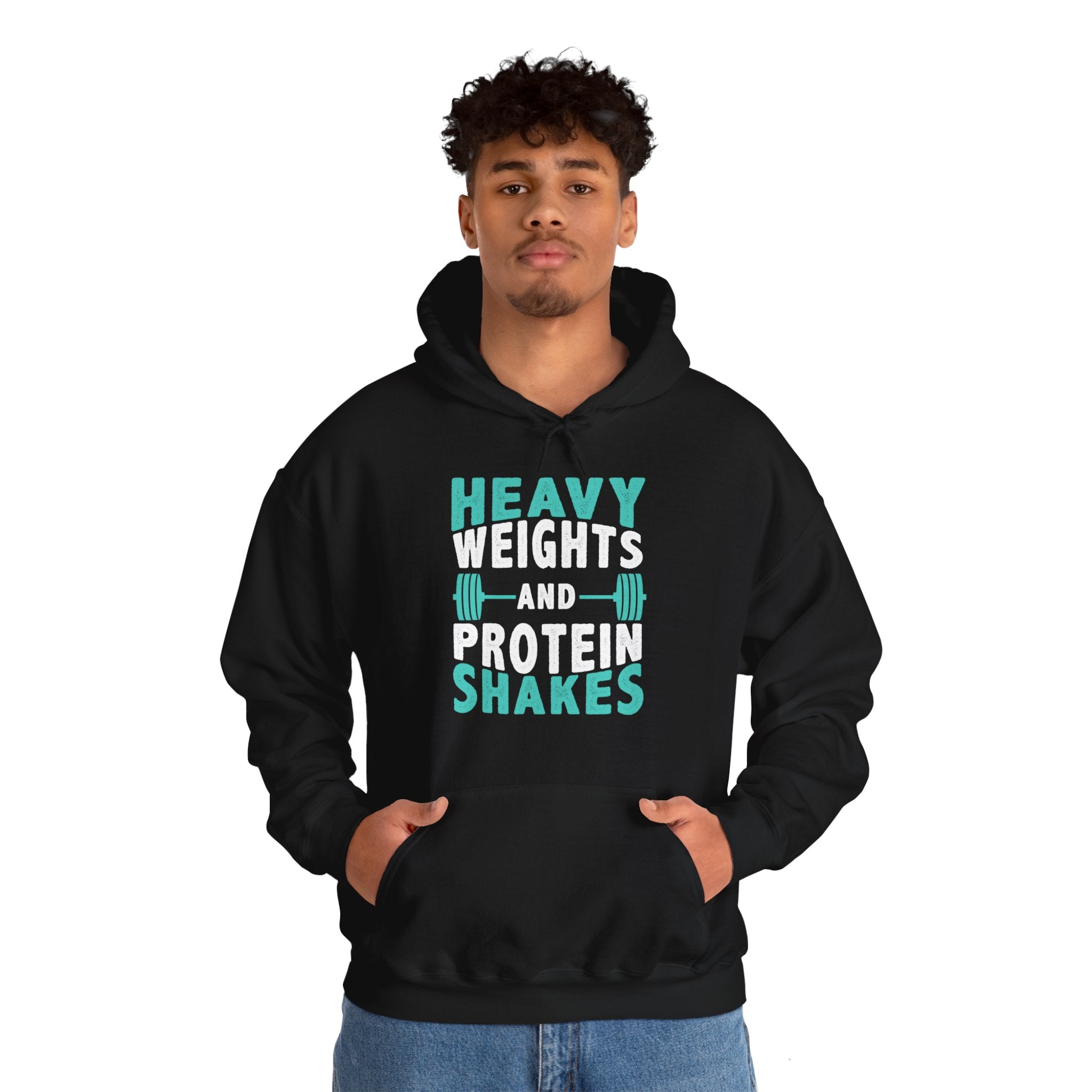 "Heavy Weights And Proteins Shakes" Unisex Heavy Blend™ Hooded Sweatshirt