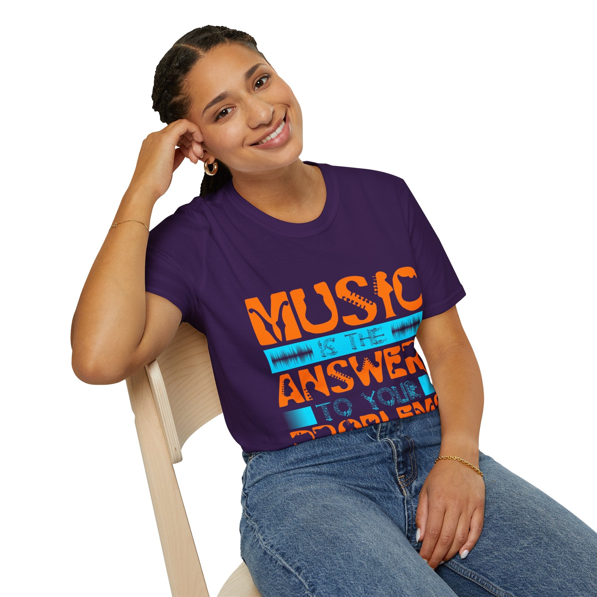 "Music Is The Answer To Your Problems"  Unisex Soft style T-Shirt