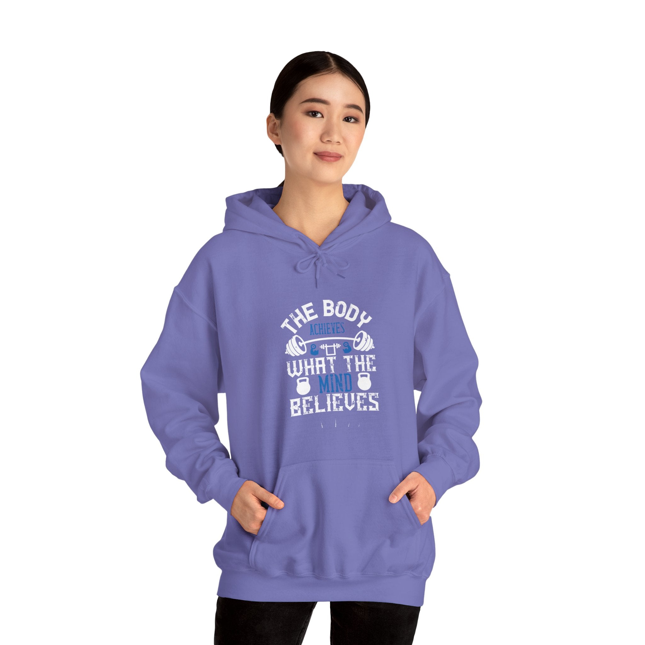 "The body achieves what the mind believes" Unisex Heavy Blend™ Hooded Sweatshirt