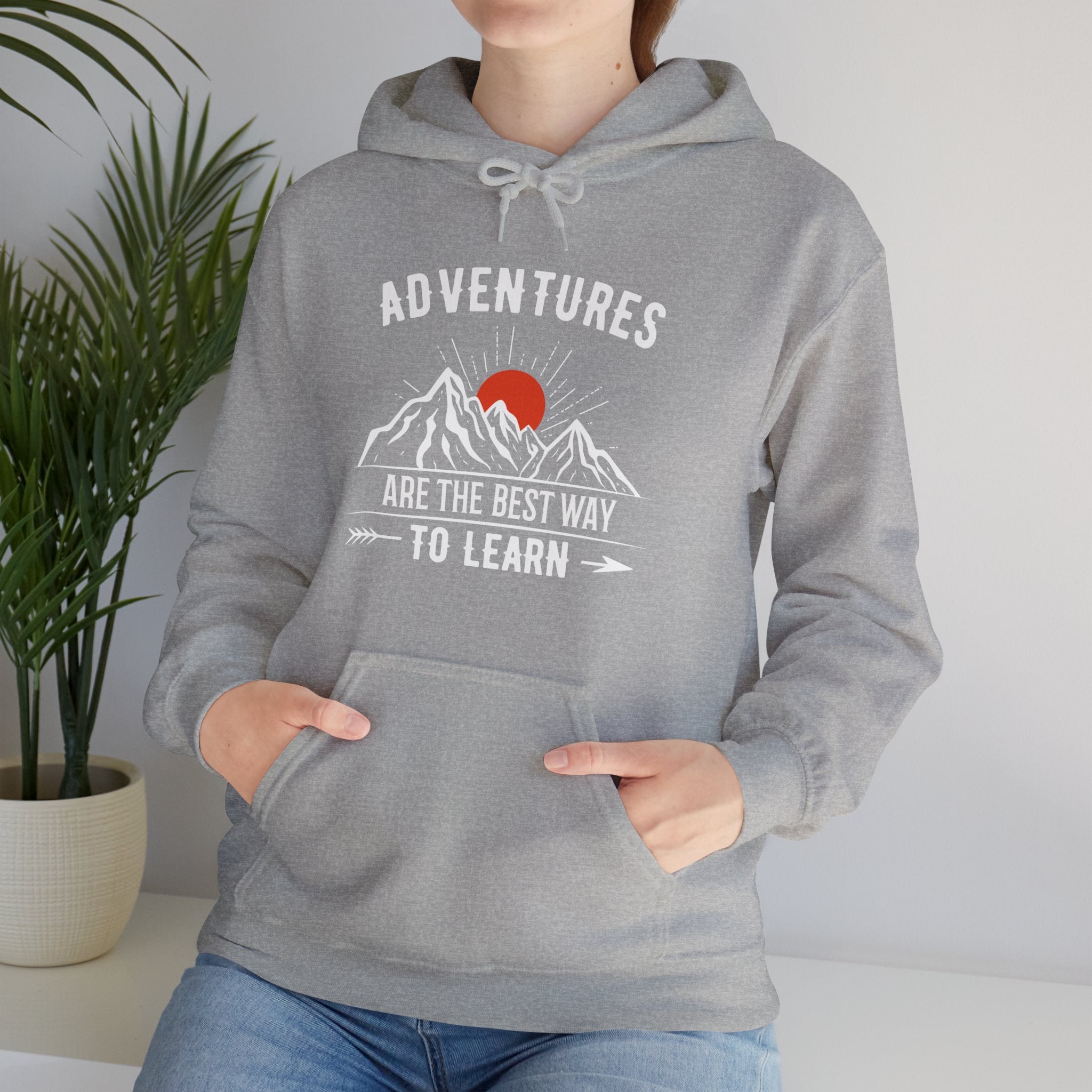 "Adventures Are The Best Way To Learn" Unisex Heavy Blend™ Hooded Sweatshirt