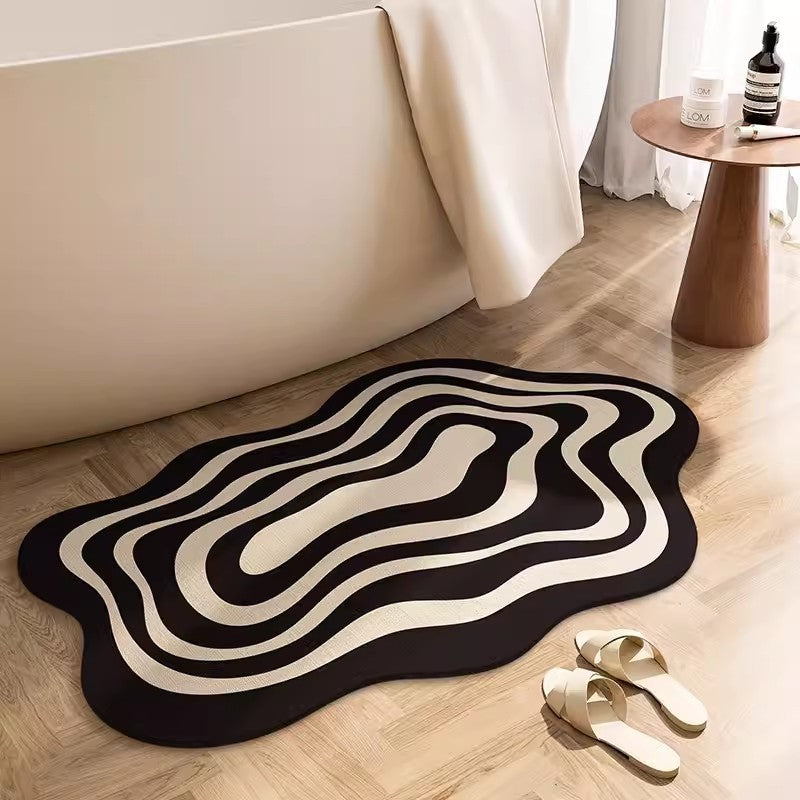 Nordic Abstract Diatom Ooze Bathroom Absorbent Mat